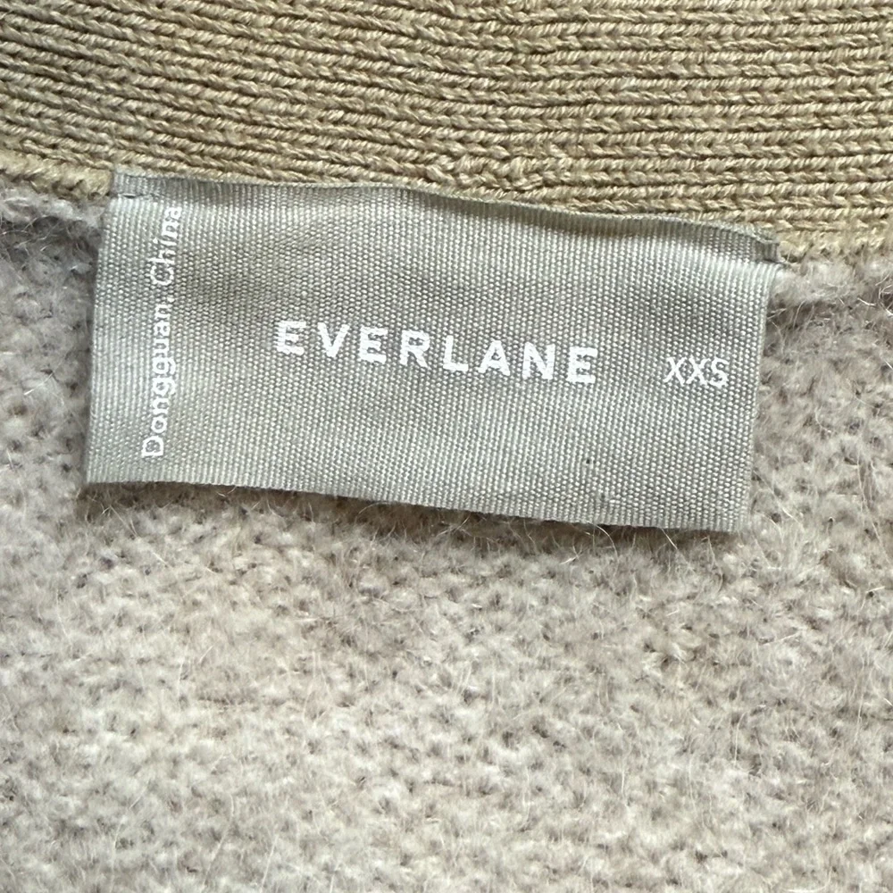 Everlane Superfuzz Alpaca Cardigan - Light Oat, size XXS